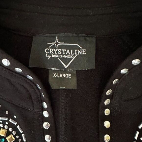 Crystaline by Mango Tango Swarovski Crystal Peacock Motif Western Jacket Size XL - Picture 7 of 7